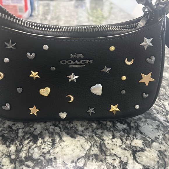 Coach Black Crossbody Bag with Gold and Silver Star Accents - Picture 3 of 6
